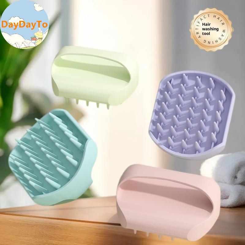 DayDayTo Shampoo Brush Head Scalp Massageb With Handle Hair Washingb Body Massage Brush Bath Shower Brush Salon Hairdressing Tool VN