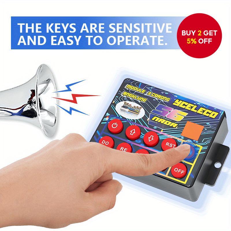 Universal Electric Horn Speaker Remote Control Button with 56 Sound Effects, 25 Sound Unit, Horn Relay for Car Trucks Ships 12v24v Nhay 3+ Pembesar Suara Hon Elektrik Universal Butang Kawalan Jauh Unit Bunyi 56 25 Kesan Geganti Sesuai untuk Kereta