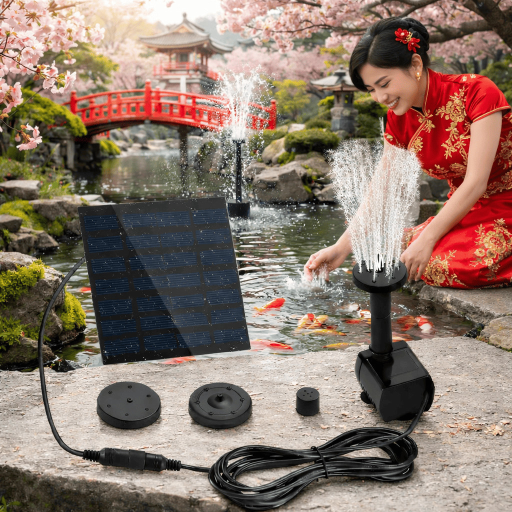 180L/H Solar Pump Aquarium Pond Pool Fish Fountain Garden Solar Fountain Pam Air Kolam