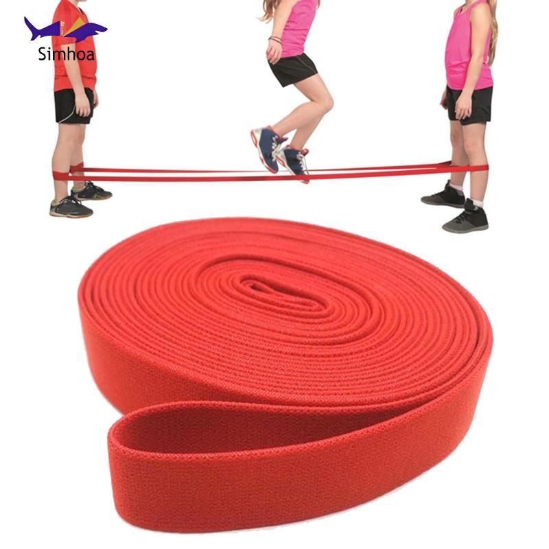 [Simhoa] Elastic Jump Rope Skipping Band Fitness Durable Chinese Jump Rope Elastic Skipping Rope for Games Training Sports Indoor Girls