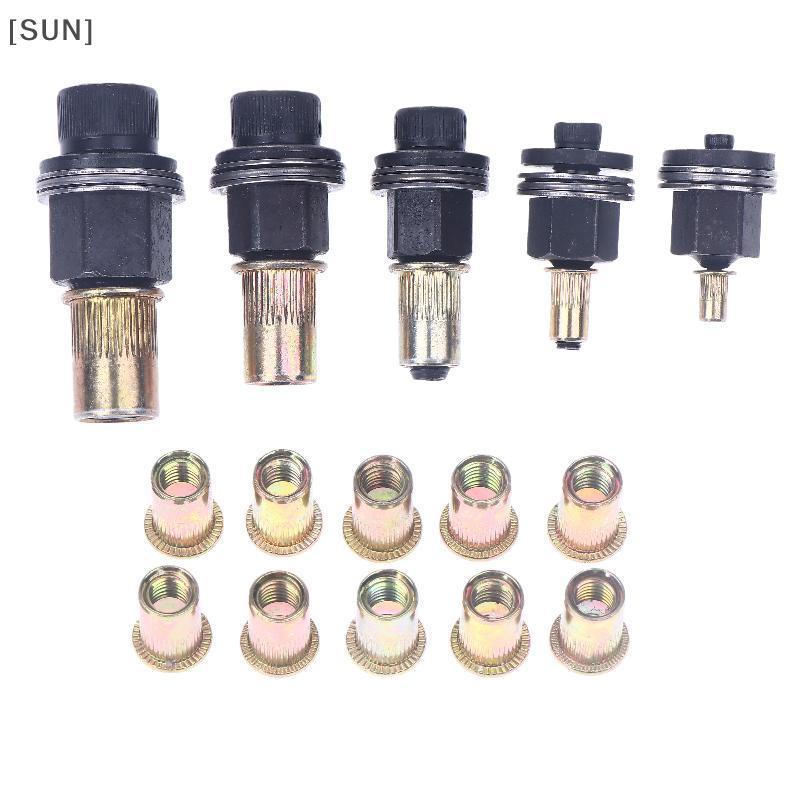 [SUN] 11Pcs Manual Riveter Nut Tool Accessory For Nuts M3 M4 M5 M6 M8 M10 M12 Simple Installation Hand Rivet Nut null