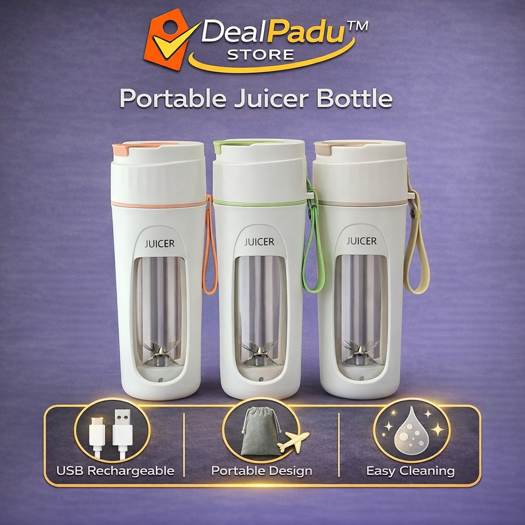 DealPadu Portable Blender USB Rechargeable Mini Juicer Cup Personal Smoothie Maker Blender Mesin Pengisar Buah
