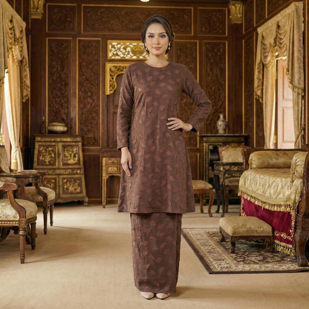 [RAYA 2026] Cendana Sari Kurung Riau Cotton Jackquard Kain Lipat Clothing Set Fashion Wanita Muslimah