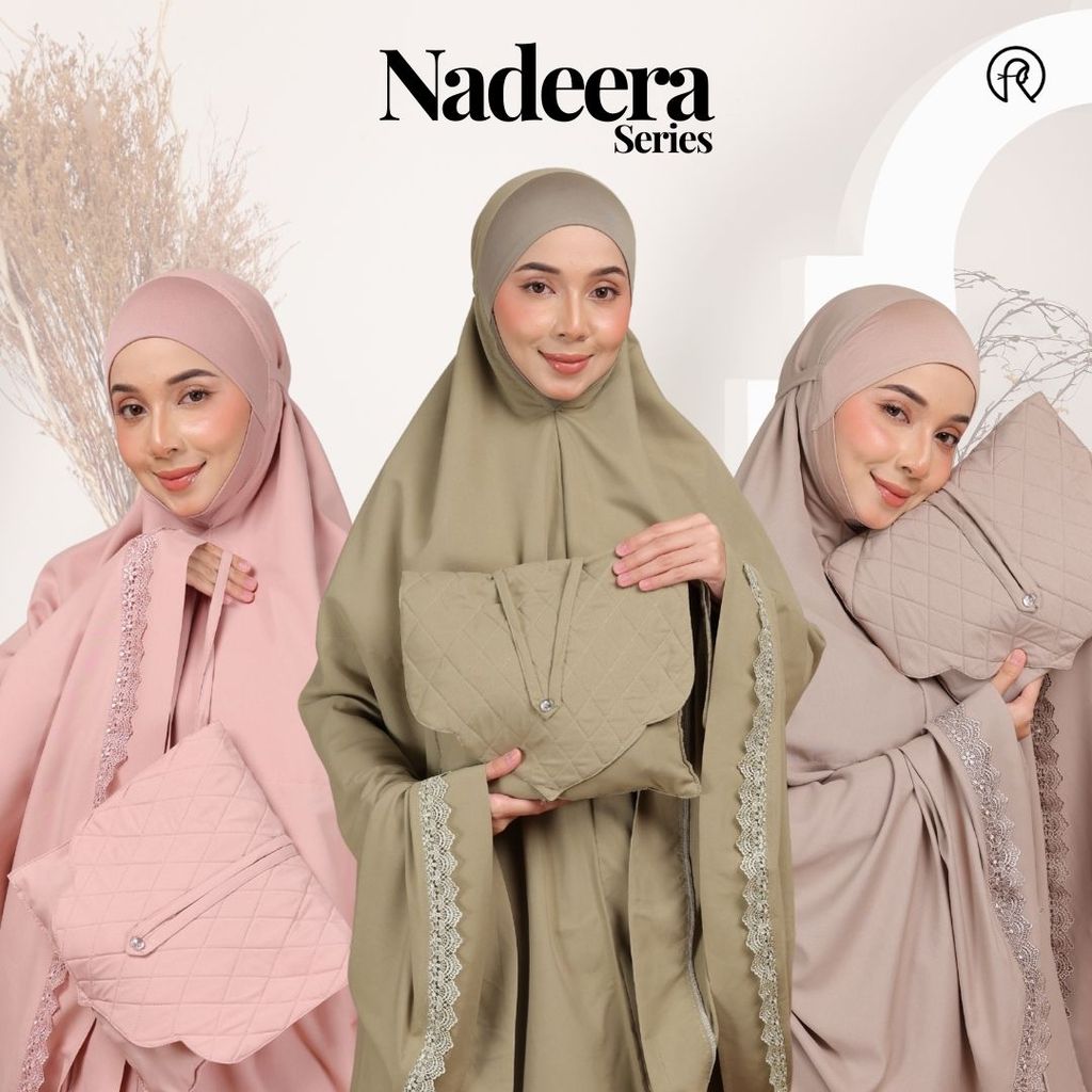 (NEW ARRIVAL) Telekung Rawdah Nadeera Series | Telekung Cotton Premium Minimalis {FREE Beg 2in1 Mini Sejadah}