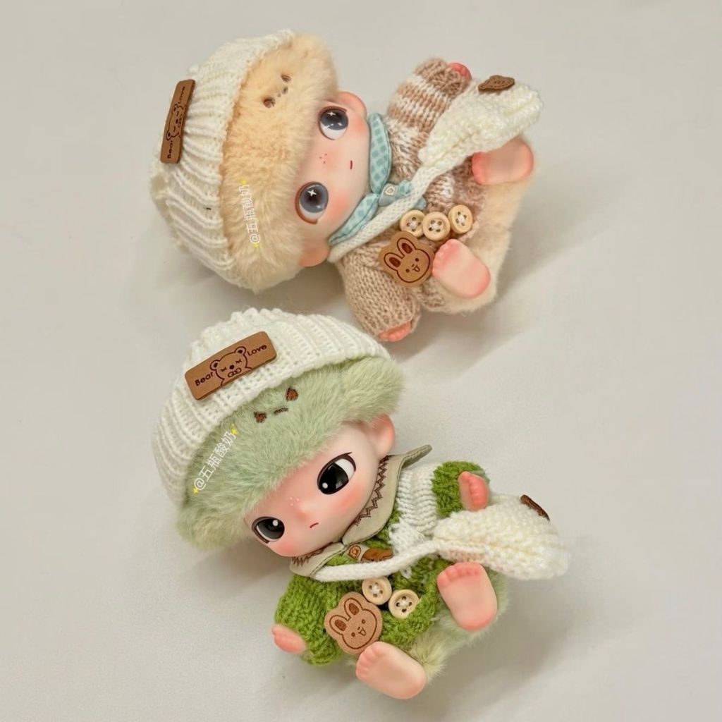 DIMOO New Diary Colorful Button Sweater Cute Bunny Knitted Sweater Bear Shoulder Bag Baby Clothes 15cm#mx*03