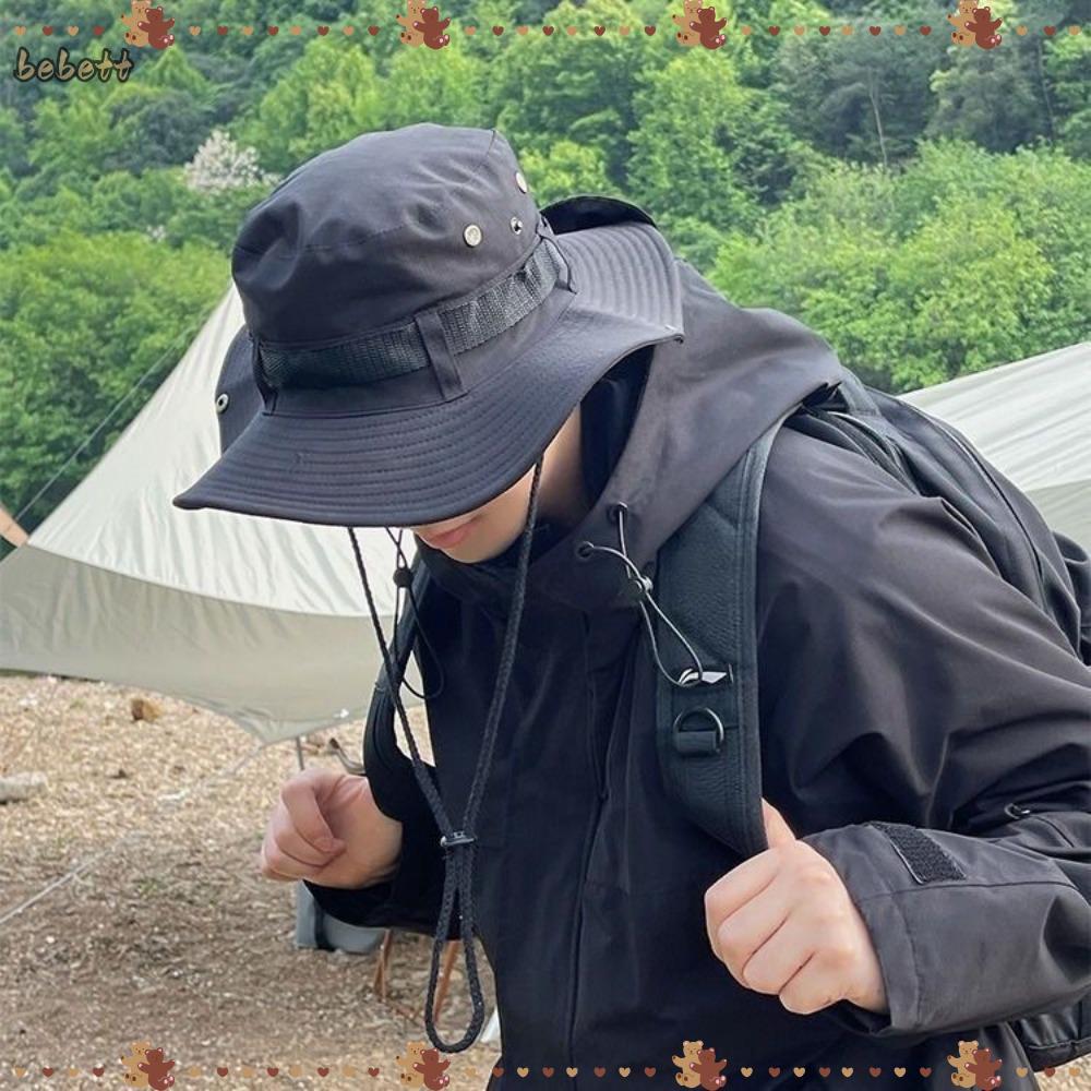 BEBETTERM Bucket Hat, Solid Color Sunscreen Protection Sun Hat,  Big Brim Breathable Foldable Men Cap Spring Summer