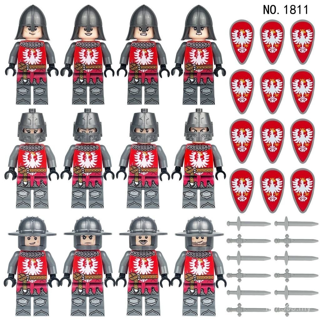 New Product Street Cat Compatible Toy Minifigure Ancient Medieval Castle Ancient Roman Soldier Knight Building Block Model Assembly Toy B3