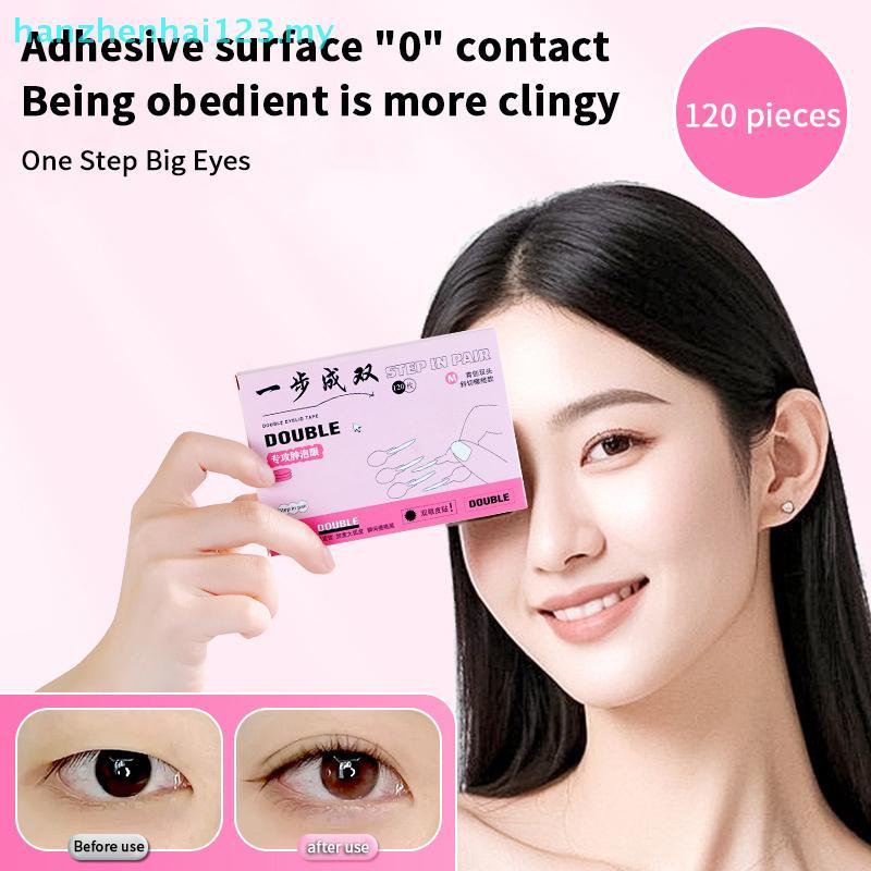 hanzhenhai123   120Pcs/Box Double Eyelid Stiers With Handle Natural Invisible And Long-lasting Shaping Big Eye Beauty Tapes Lift Eyelids   MY
