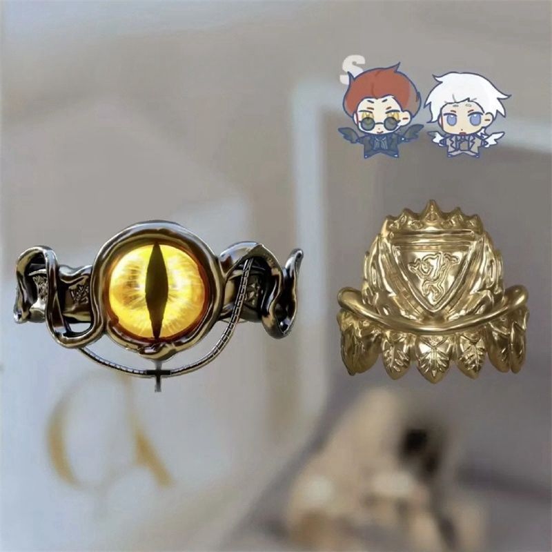 Tail ca Opening omensgood Ring Ring Good Snake Mega Head Fantasy Pupil Index Finger Comedy Ring Merchandise QYTW