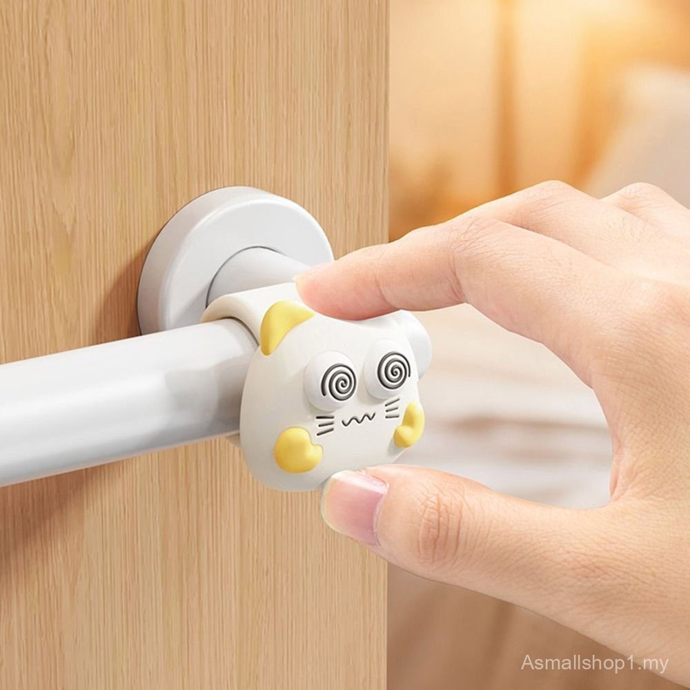 Silicone Door Stop Anti-Collision Pad Punch-Free Silent Wall Protector for Door Handle Home Bedroom 3Pcs SC1V