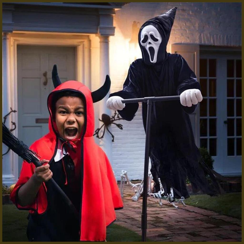 Scream Ghostface Scarecrow Halloween Flying Scary Ghost Decoration Horror Prop Decoration for Garden Yard hanmy