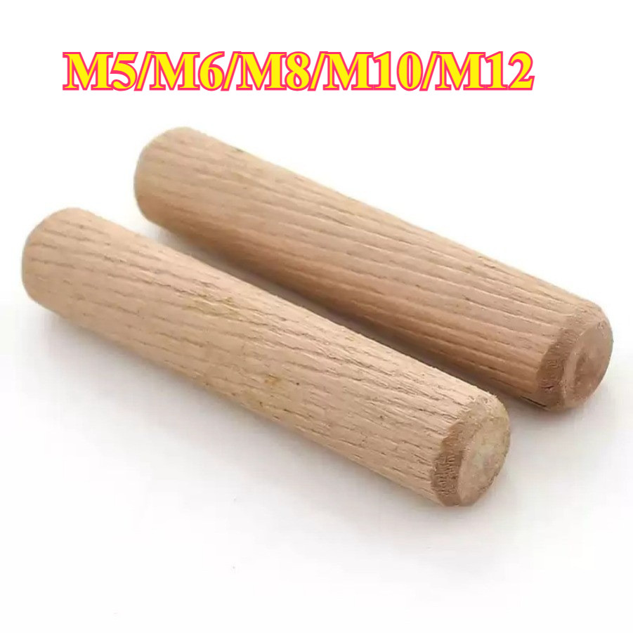 Log stoppers, wood nails, solid wood sticks, tenons, twill wedges, wood bolts, logs, small wood dowels, wardrobe cabinet connectors M5/M6/M8/M10/M12【Lg-Mi】