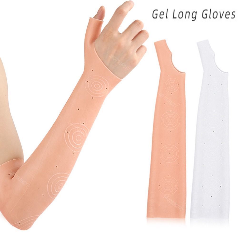 1PCS New Reusable Silicone Gloves Waterproof Anti Cracking Gel Long Tube Gloves Moisturizing Skin Protector Men Women
