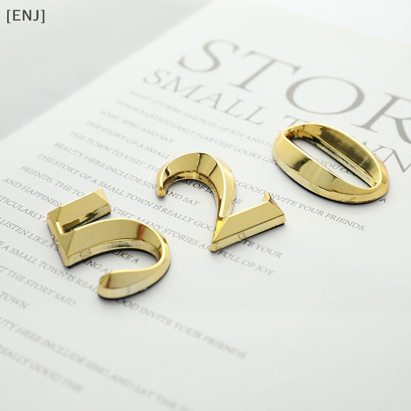 [ENJ] 1pc Height 5cm Golden Home Stier Address Door Label Gold Modern House Number null