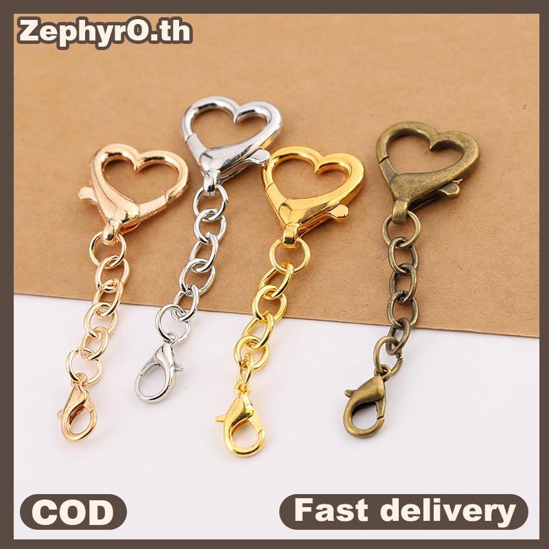 null 10Pcs Unique Alloy Heart Keyring Pendant Heart Shaped Clasp For DIY Projects null