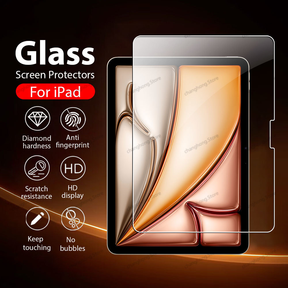 Tempered Glass For iPad Air 13 11 Air8 M4 2026 12th 11th 10th 9th Generation A16 A17 Pro 12.9 11 13 2025 Screen Protector For ipad Air 4 5 Mini 6 7 7th 8th 10.2 Film