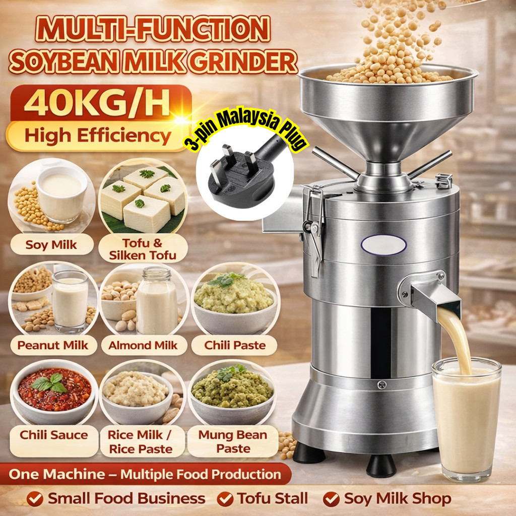 Mesin Pengisar Komersial Susu Soya 40KG/J Mesin Buat Tauhu Susu Kacang Badam Beras Pes Cili