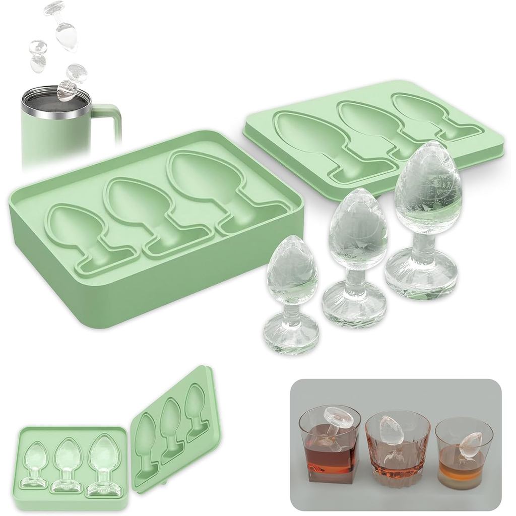 Dulang Ais, Acuan Ais Bentuk Butt Plug, Acuan Ais Prank, Acuan Ais Silikon, Dulang Ais Silikon Peribadi Dengan Penutup, Acuan Ais Lucu, Dulang Ais Silikon Unik, Acuan Serbaguna