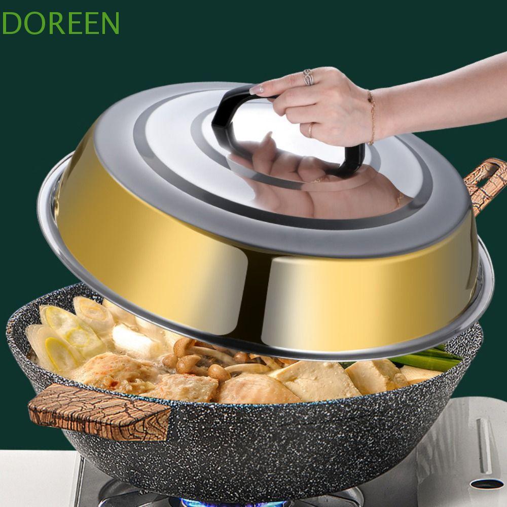 DOREEN Pot Cover, Universal Round Dome Pot Lid, Griddle Covers Stainless Steel Heightened Cheese Plate Lid Restaurant