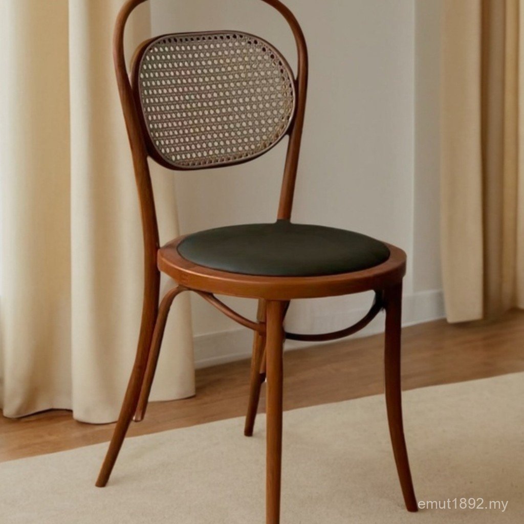 French Chair Dining Table Chair Backrest Chair t Luxury Medieval Dining Chair Retro Solid Wood American Leisure Household Light Rattan XYNV