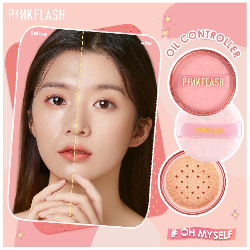 PINKFLASH Oil Controller Matte Loose Setting Powder Lightweight Translucent Soft Waterproof Lasting all day