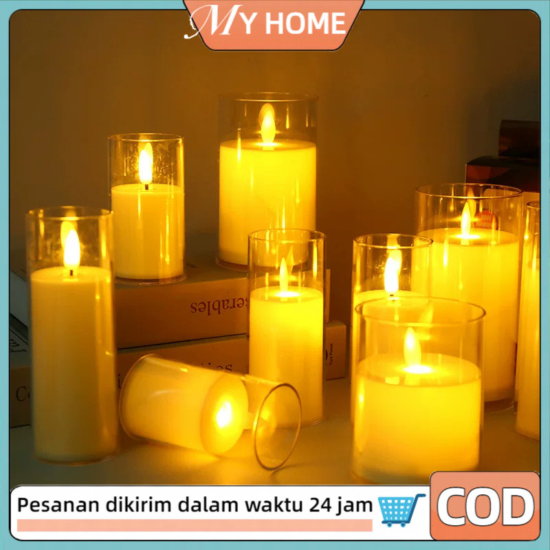 Flicker Flameless Smokeless Romantic LED Candle Night Light Lamp Wedding Party Lampu Lilin
