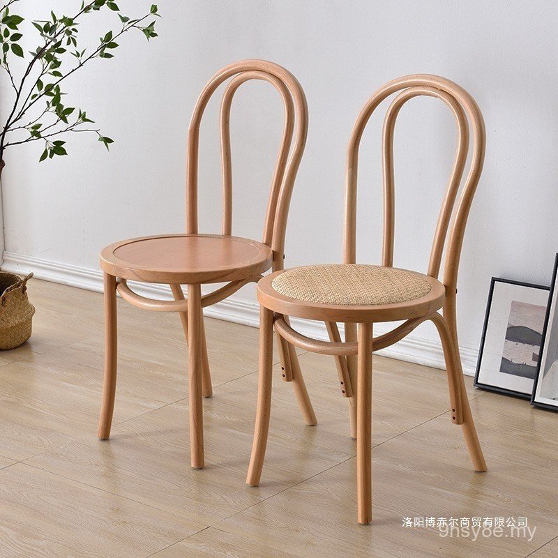 Dining Chair Making B & B Medieval American Rattan Solid Wood Backrest Chair Leisure Chair Coffee Rope Chair Retro Extra Old Household Q8VY