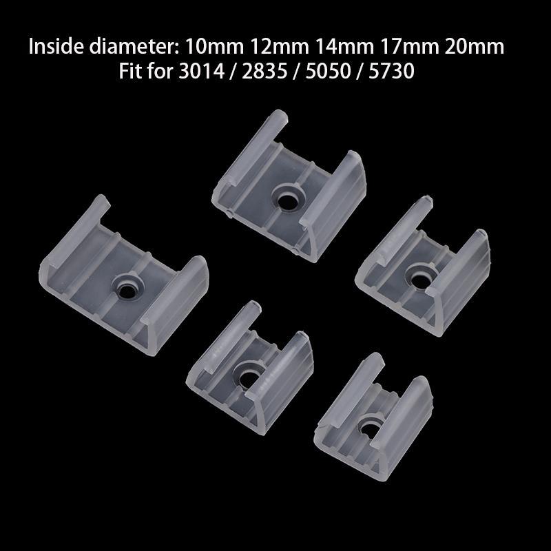 [ENJ] 20PCS 10/12/14/17/20mm LED Strip Fix Clips Connector For Fixing 2835 Neon Light 220V COB Plastic Bule Flexible Accessories null