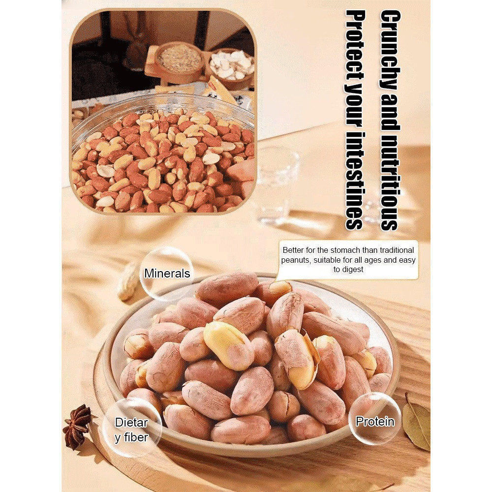 【Freshly Roasted & Crispy】Five Spice Red Skin Roasted Peanuts Snacks / Crunchy Nutritious Healthy Nuts
