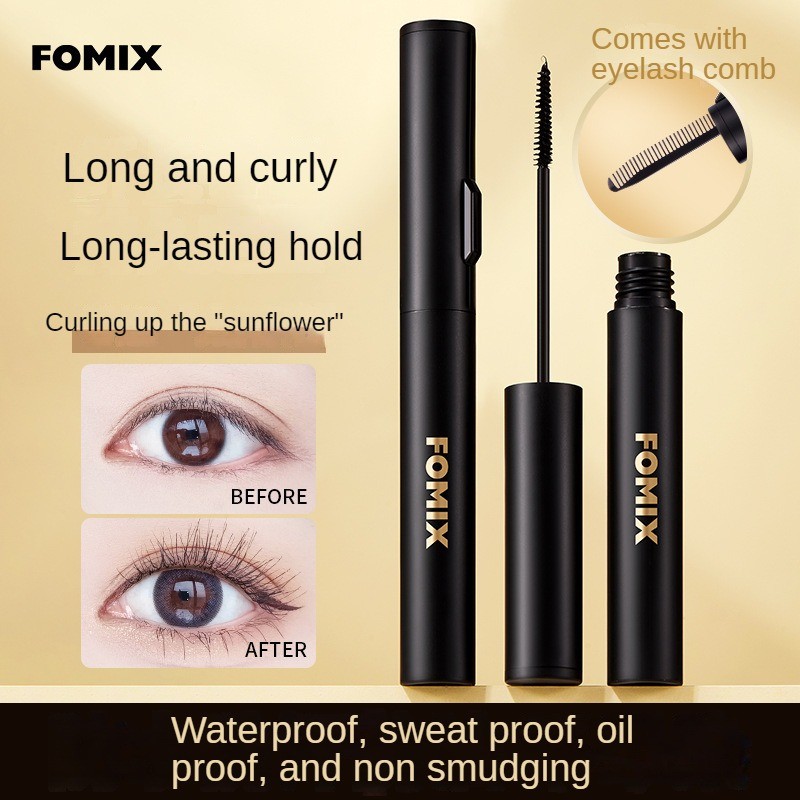 FOMIX Cool Long Mascara Natural Fiber Long Curly Thick And Not Easy To Smudge Durable Waterproof Styling Eyelash Primer