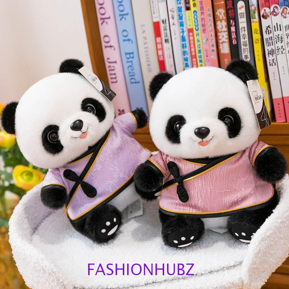 FASHIONHUBZ Plush Panda Pendant, Soft Pillow Keychain Panda Plush Toy, Bag Accessories 15/25cm Chinese Style Silk Hanfu Stuffed Animal Toys for Children