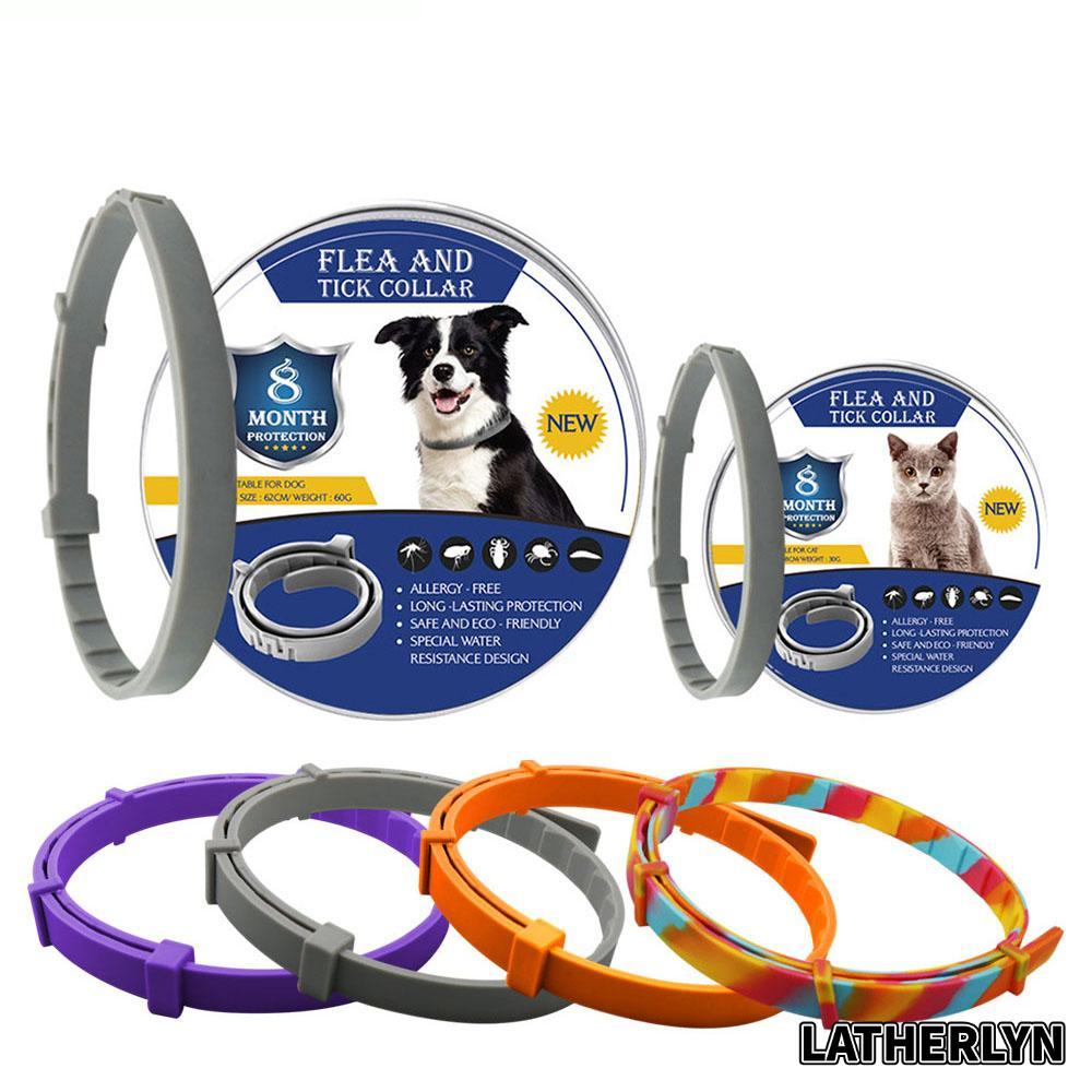 LATHERLYN Flea And Tick Collar Silicone 8 Month Protection Adjustable Insect Prevention