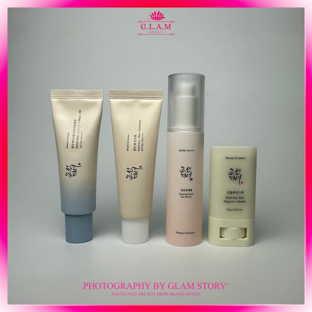 BEAUTY OF JOSEON Relief Sun : Rice + Probiotics / Aqua-Fresh Rice + B5 /Matte Sun Stick / Ginseng Moist Sun Serum SPF50+