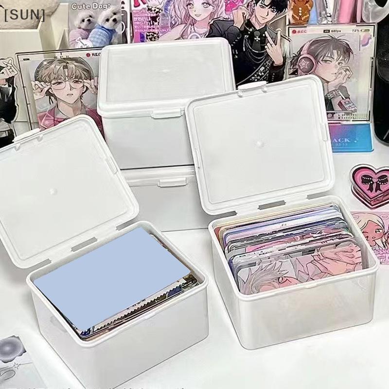 [SUN] Korean Transparent Storage Box Blind Box Card Photocard Storage Photo Card Organizer Classification Flip Box null