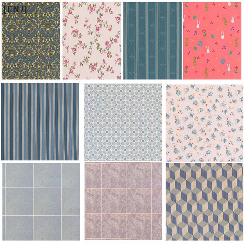 [ENJ] 1:12 29*21cm Dollhouse Miniature Kitchen Bathroom Living Room Floor Wall Paper null