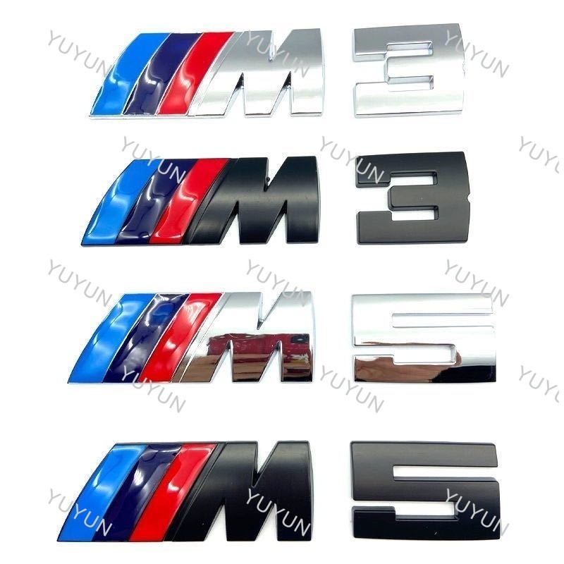  3D Metal M3 M5 Car Styling Emblem Badge Body Rear Trunk Decor Decals Sticker For BMW M Power Performance M3 M5 X3 X5 E90 E92 E93 F80 G20 F10 E60 F90 Car Modification Accessories