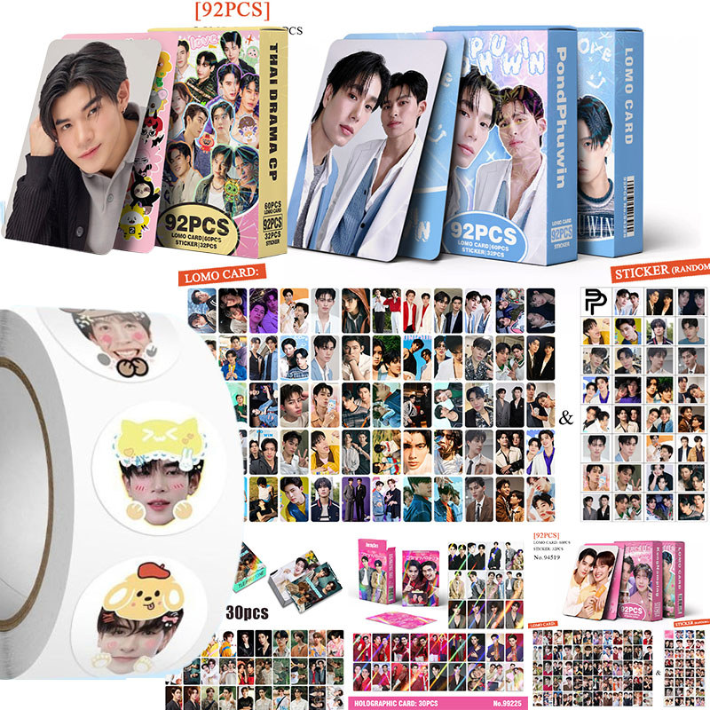 30-96pcs Thai Star GMMTV PONDPHUWIN Lomo Cards LINGORM Gemini Fourth Joong Dunk Winny Satang Stickers Photocards KengNamping Postcards