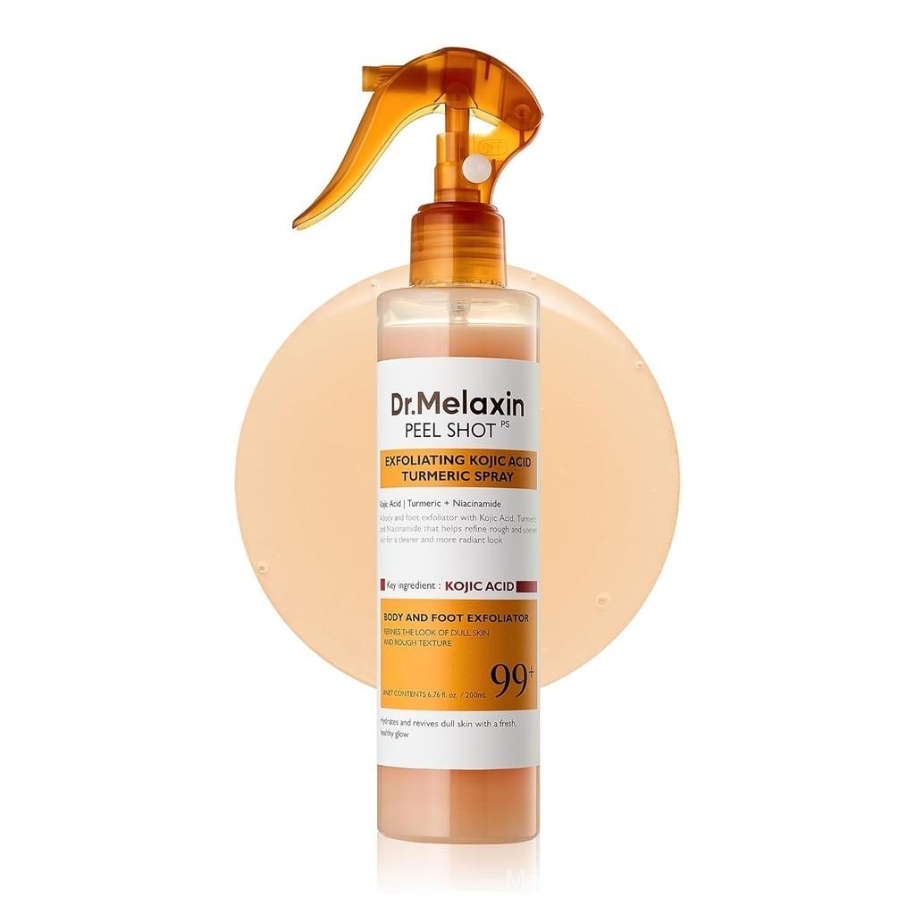 Dr.Melaxin Body Keratin Care Kojic Acid Turmeric Spray Gently Exfoliating Peeling Solution Korean Skincare All Skin Types 200ml
