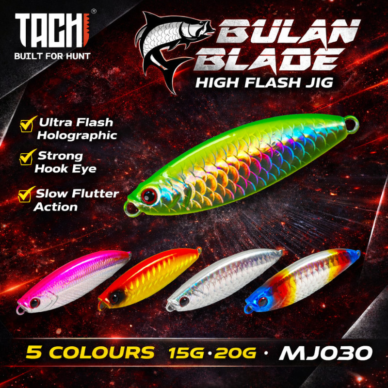MRT X TACHI Bulan Blade Jig 15g 20g 40g Metal Jig Slow Jigging Casting Fishing Lure Holographic Sea Fishing