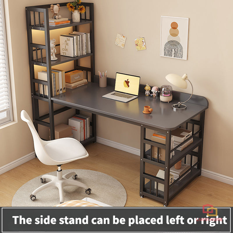 Computer Desk with Bookshelf Office Gaming Desk Desktop Study Table With holes Meja Belajar