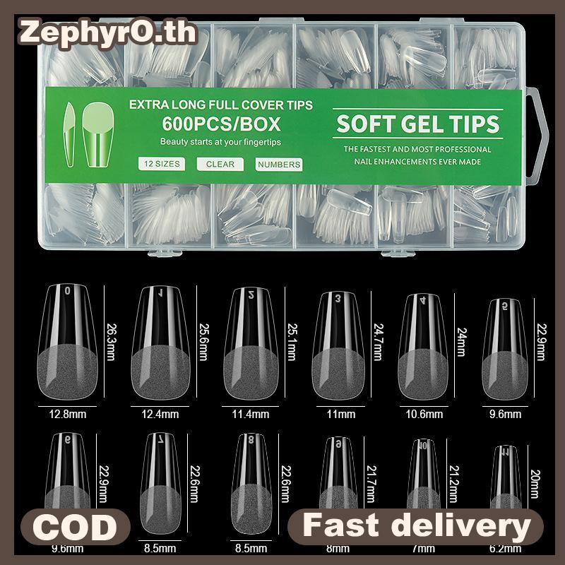 null 240/600PCS Short Coffin Nail Tips Half Matte False Tips Full Cover Soft Gel Coffin Shaped Acrylic Nail Tips Clear null