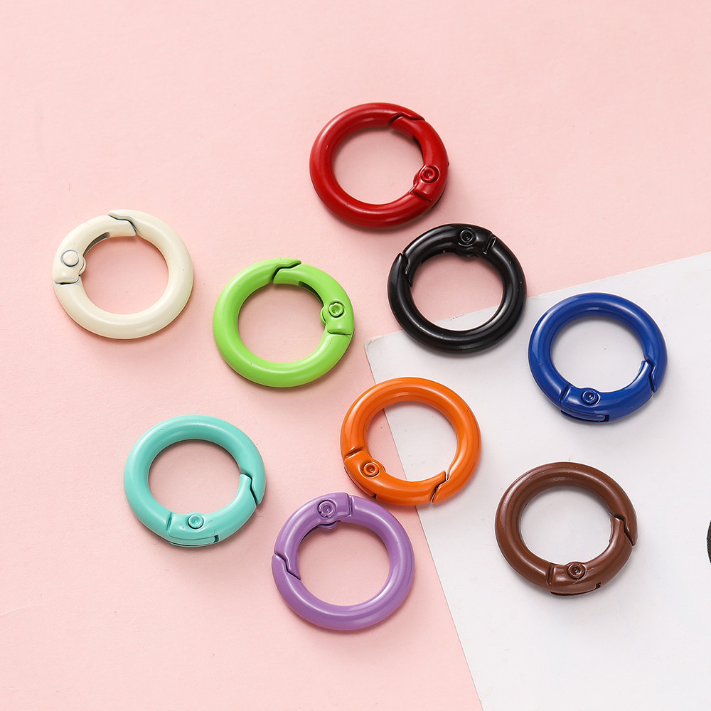 St.kunkka 2Pcs 20-40mm Colorful Spring Buckle Snap Hooks Key Ring for DIY Keychain Hook Souvenir Jewelry Production
