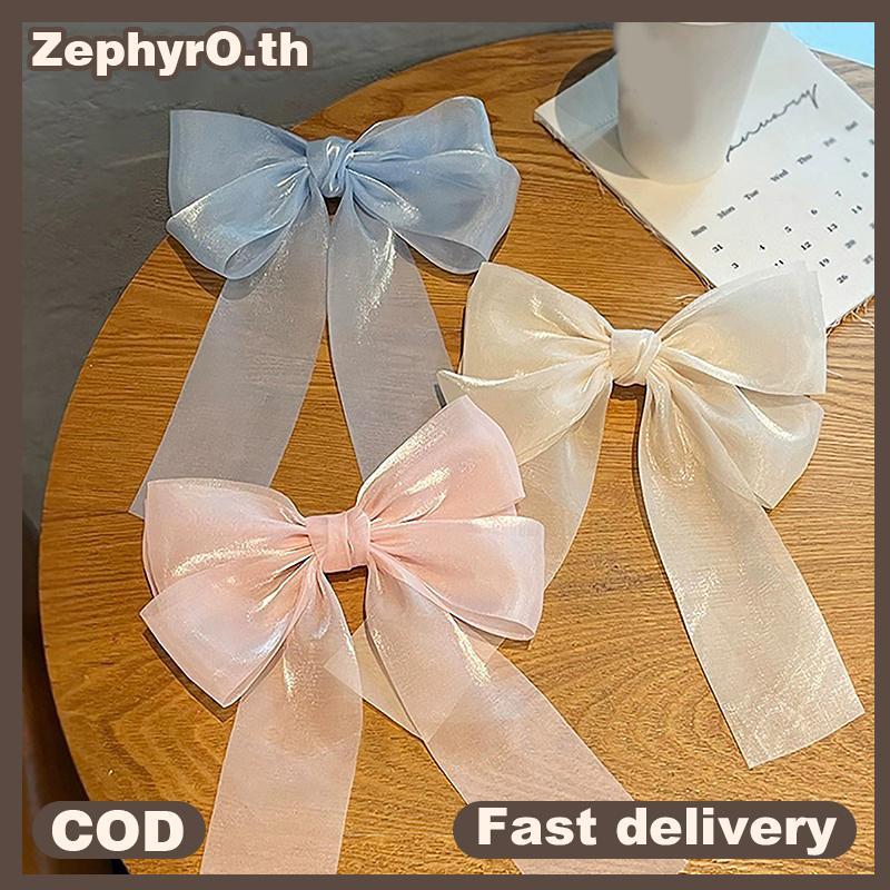 null New Bla White Yarn Bow Hair Clip For Women Girls Spring Clip Ba Head Hairpin Fashion Hair Accessories null