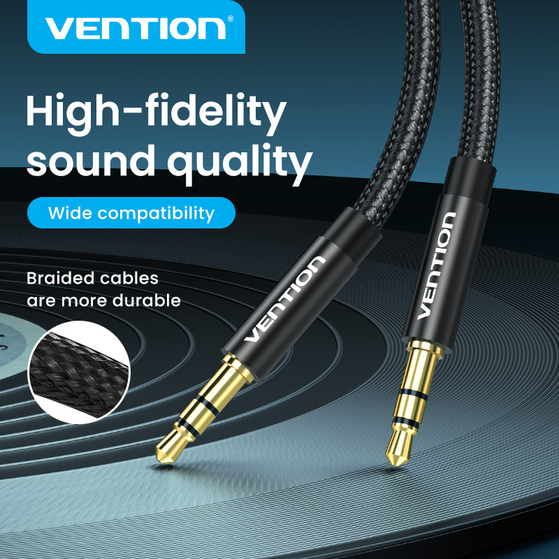 Vention 3.5mm Audio Cable HiFi Aux Male To Male Cable for Headphones IOS Android Car MP3 Laptops Smartphone Speakers Tablet
