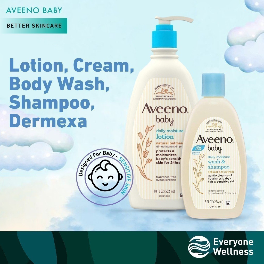 Aveeno Baby (Moisturising, Eczema Therapy, Calming, Soothing Relief, Cream) Lotion, Cream, Body Wash, Shampoo, Dermexa Aveeno Eczema Therapy