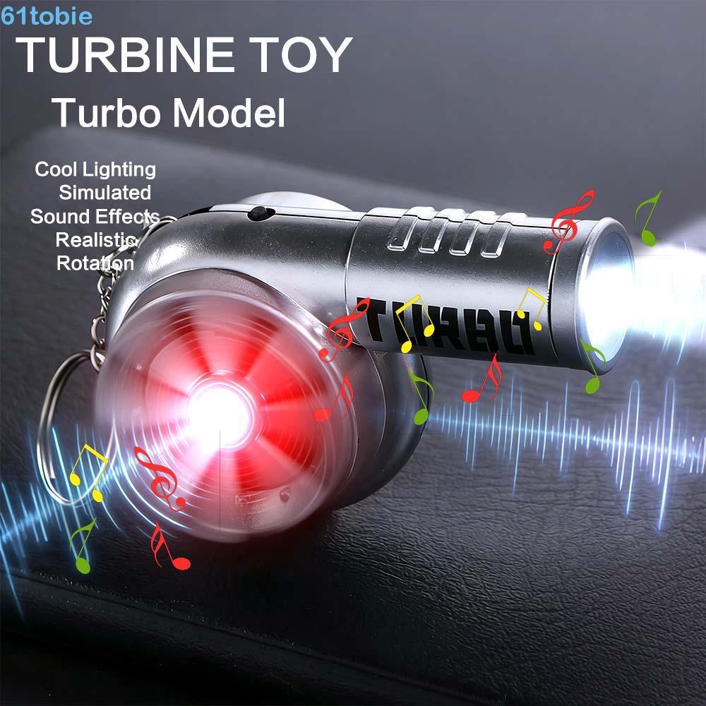 TOBIE Turbocharging Pendant, With Sound Car Keyring Turbo Key Chain, Creative Light Torch Plastic Spinning Simulation Turbo Toys Christma Gifts