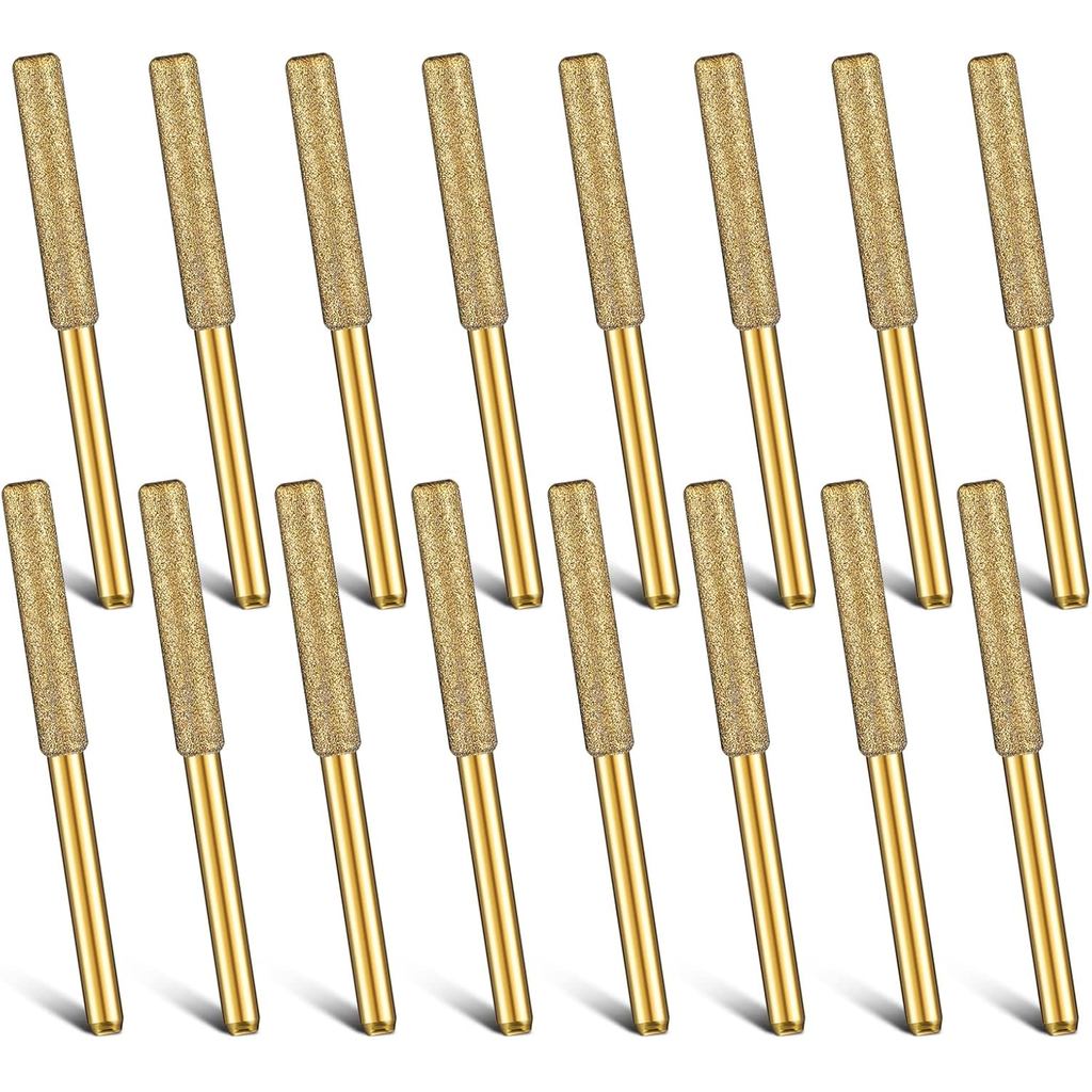 Chumia 16 Keping Batu Asah Gergaji Berlian, Batu Pengasah, Batu Pengisar, Roda Asah Berlian Elektrik, Aksesori Gergaji Emas untuk Perhiasan Batu Rantai (5/32''（4 mm）)
