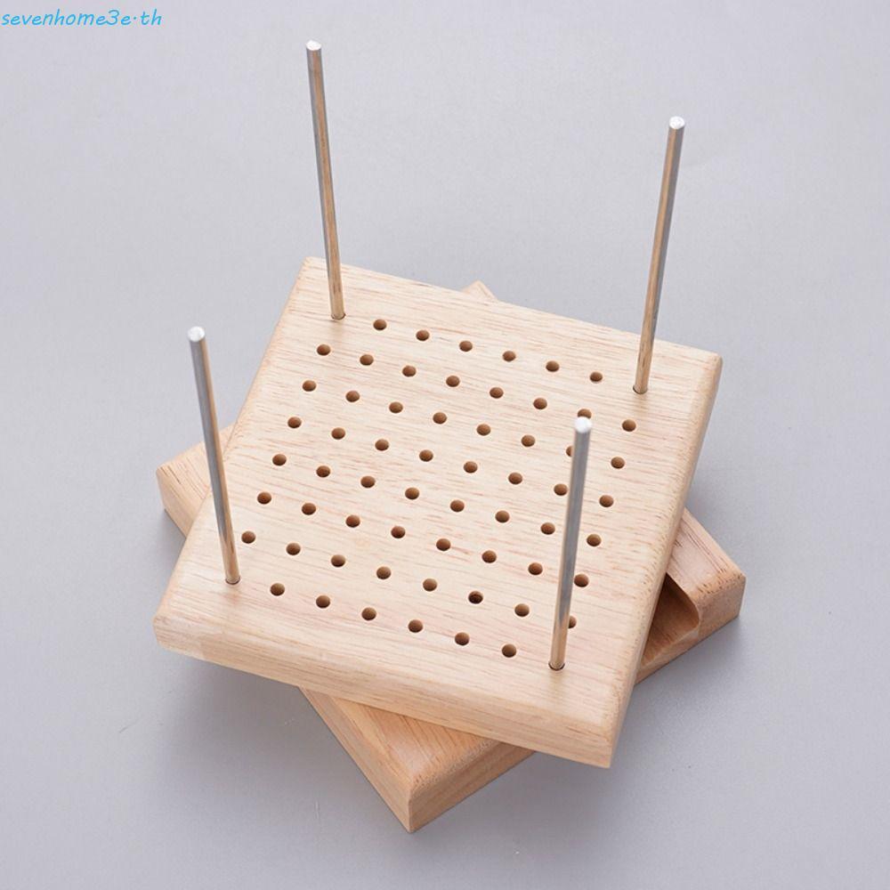 SEVENHOME3E Crochet Blocking Boards, 10/15/20cm Square Knitting Blocking Mat, Handcrafted with Base and Rod Pins Reusable Pottery Clay Base Plug Board Purse Bags