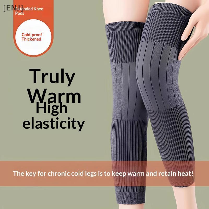 [ENJ] 1 Pair Thi Warm Wool Kneepad Leg Guard Cashmere Knee Protector Windproof Coldproof Leg Warmers Women Men KneeCap Leg Sleeves null