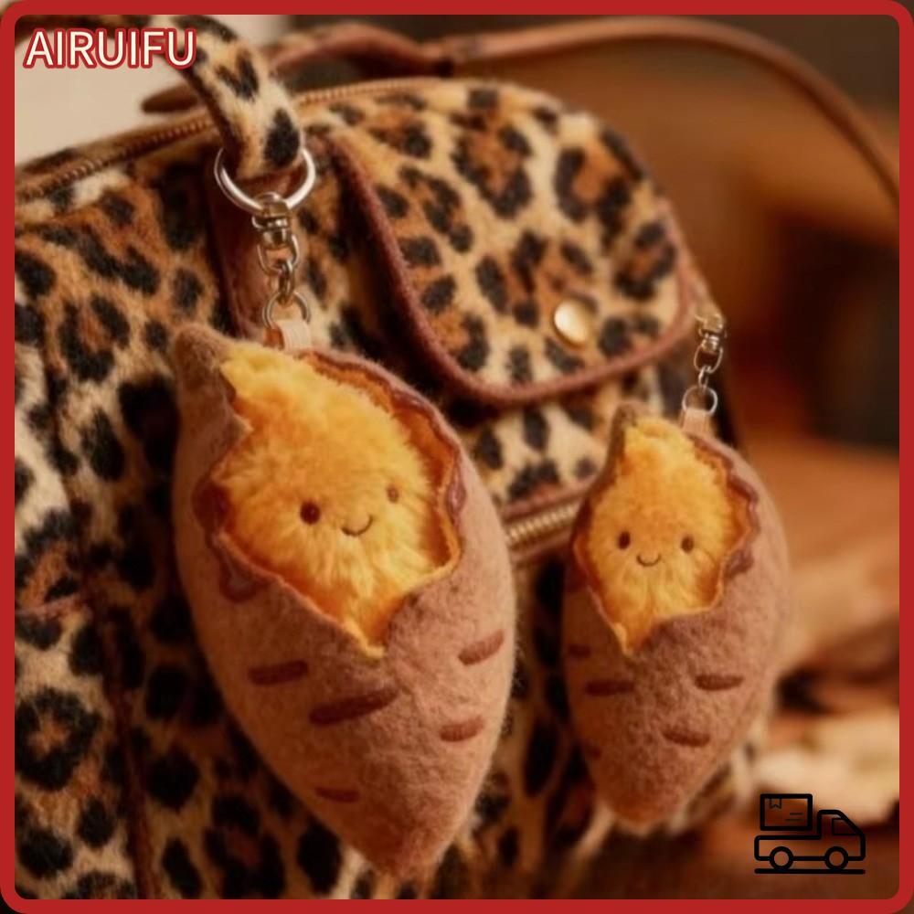 AIRUIFU I Baked Sweet Potato Pendant, Detachable Plush Sweet Potato Toy Baked Sweet Potato Keychain, Cartoon Bag Charm Bag Plush Pendant